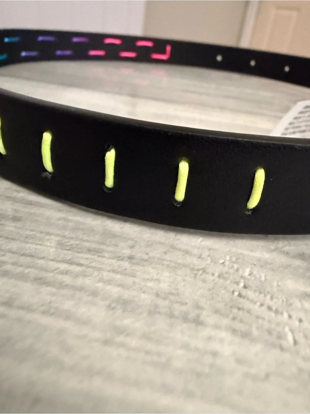 Black girls Belt with Rainbow Accent
